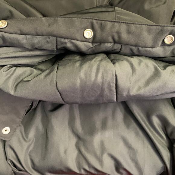 THE KOOPLES Size XL Black Polyester Leather Trim Hooded Coat - Picture 10 of 10